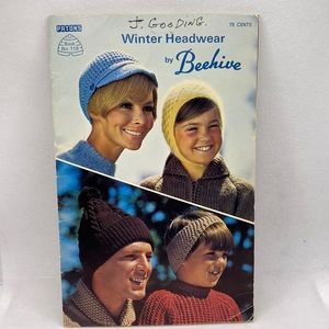 Patons Winter Headwear by Beehive Booklet 118 Knitting Patterns Hats Vintage